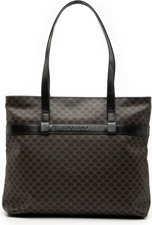 Celine Pre-owned Womens Macadam Coated Canvas Tote - Dark Brown Textile - One Size