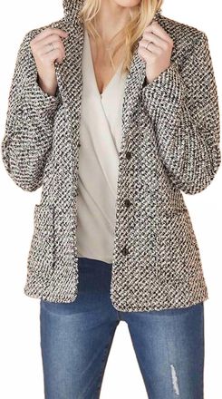 Karen Kane Tweed Blazer In Black Off White