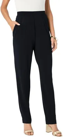 Roaman's Ultrasmooth Fabric Straight Leg Pant in Black at Nordstrom, Size Medium