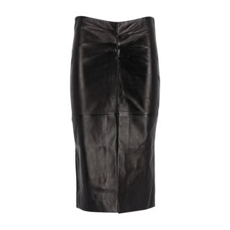 Isabel Marant Falda Midi de Piel Tuline - Skirts - Mujer - Negro - S