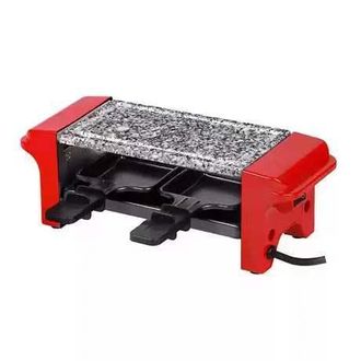OEM Raclette Grill Doc156rc - 2 Personas - 350w - Placa De Granito - Rojo Chile