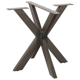 Berkfield Home Dining Table Leg Spider Shape Natural Steel 85x85x(72-73) cm Steel in Black