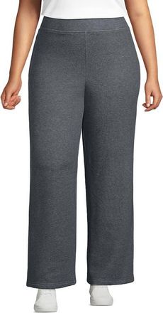 Lands End Plus Size Serious Sweats High Rise Fleece Lined Straight Leg Pants in Charcoal Heather at Nordstrom, Size 2X