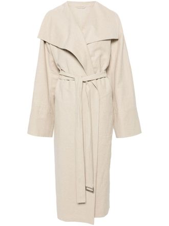 Toteme Signature linen-blend midi coat - Neutrals