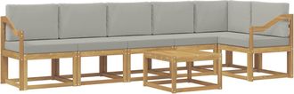 vidaXL Conjunto De Sof&aacute;s De Exterior 7 Uds. Blanco Y Gris Claro Vidaxl