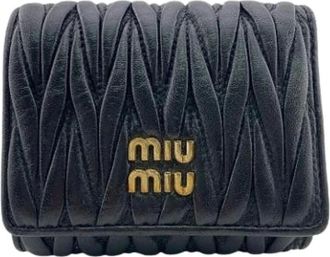 Miu Miu Pre-owned Wallets, female, Black, Size: ONE SIZE Pre-owned Tri-fold Wallet