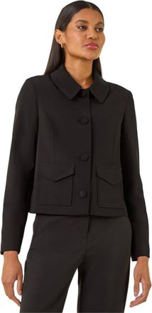 Roman Womens Smart Buttoned Pocket Jacket - Black - Size 20 UK