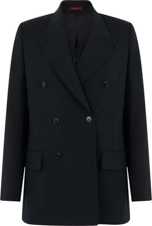 Gucci Double-breasted Wool Blazer - Dames - Blazers - Zwart - S - Wol - Jassen