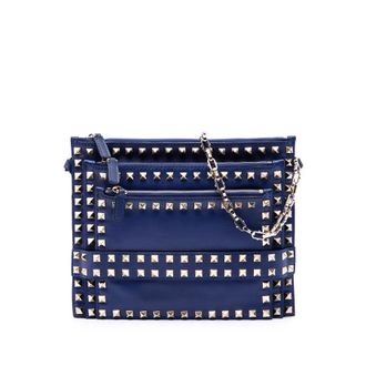 Valentino Pre-owned Valentino Leather Rockstud Triple Zip Crossbody Ladies O198U6P6UMFYRUXS