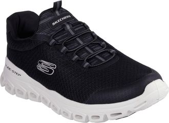 Skechers Slip-On Sneaker SKECHERS GLIDE-STEP, Herren, Gr. 47,5, schwarz-weiss (schwarz, wei&szlig;), Textil, Schuhe Slip-On Sneaker, Trekkingschuh, Freizeitschuh, Sn