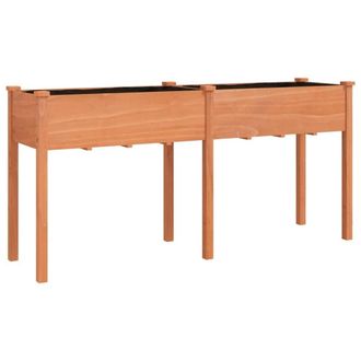 Berkfield Home Planter with Liner Brown 161x45x76 cm Solid Wood Fir | Size: 161 x 45 x 76 cm