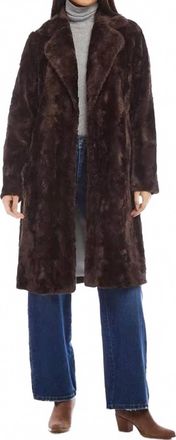 Karen Kane Faux Fur Coat In Brown
