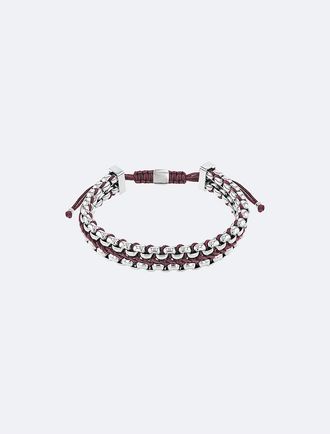 Calvin Klein Womens Braided Link Bracelet - Red - OS