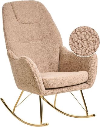 Beliani Rocking Chair GULSELE Boucle Beige