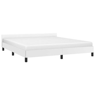 vidaXL Vidaxl - Estructura De Cama Con Cabecero Sin Colch&oacute;n Blanco 180x200 Cm