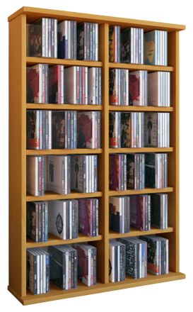 ebuy24 Ebuy24 - Soporte De Dvd De Cd De Madera Vcm Estante De Cd Con Espacio Para 300 Cd O 130 Dvd O 72 V&iacute;deos Dimensiones: Al. 92 X An. 60 X T. 18 Cm. Estan