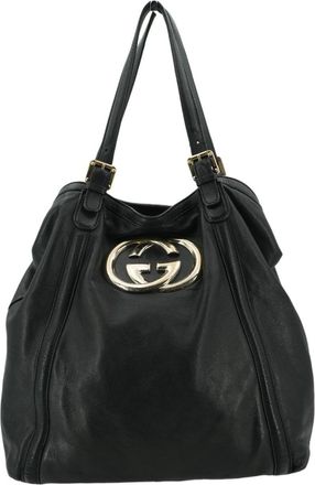 Gucci Gucci Leren Tote Bag Grote GG-logo
