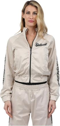 Disclaimer Satin hoge hals volledige rits sweatshirt - Dames - Zomerjassen - Beige - XS - Satijn - Jassen
