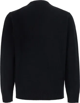 KANGRA Wool-Cashmere Crew Neck Sweater - Black