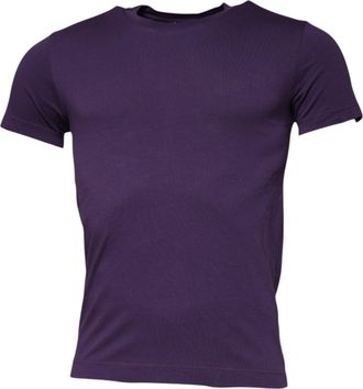 Dolce & Gabbana Violet Cotton Crew Neck Short Sleeve Mens T-shirt (Pre-Owned)