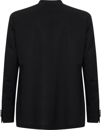 Tagliatore Mens Blazer Cannes Black Virgin Wool Blend Jacket