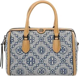 Tory Burch T Monogram Denim Petite Barrel Bag