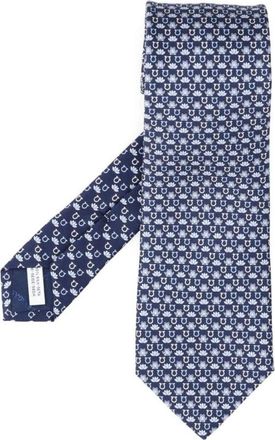 Ferragamo Clarissa Stropdas - Heren - Stropdassen - Blauw - ONE Size - Accessoires