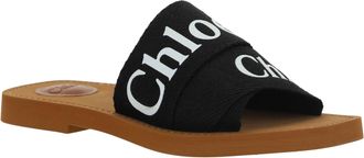 Chlo&eacute; Womens Woody Sandals Black Upper: Cotton; Sole: Rubber