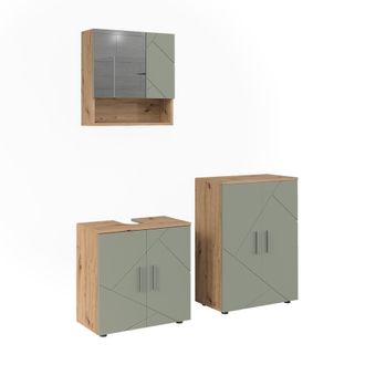 Vicco Conjunto De Muebles De Ba&ntilde;o De 3 Piezas Irma, Verde Salvia, 3 Partes, Vicco