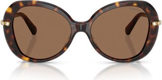 Swarovski 55mm Butterfly Sunglasses in Havana /Dark Brown at Nordstrom