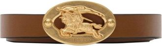 Burberry Dunne Omkeerbare Leren Ruitervlag Riem - Dames - Riemen - Bruin - M - Leer - Accessoires