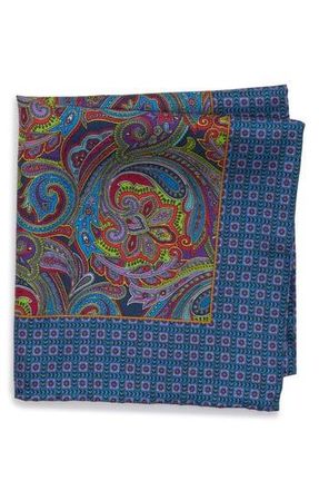 Robert Graham Paisley Silk Pocket Square in Navy/Plum at Nordstrom Rack