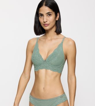 Triumph B&uuml;gelloser BH TRIUMPH Amourette Charm T, Damen, Gr. 70, Cup E, gr&uuml;n (abstinthe), Spitze, Obermaterial: 72% Polyamid, 28% Elasthan, BHs B&uuml;gelloser BH, 