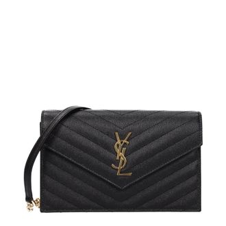 Saint Laurent Cassandre Umh&auml;ngetasche Damen Leder Schwarz