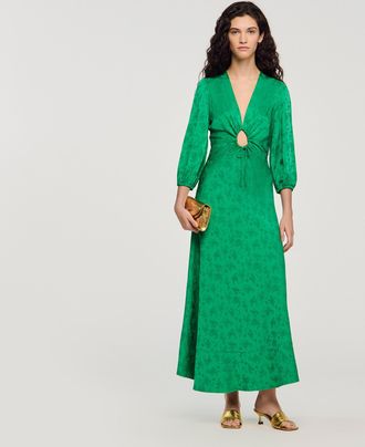 Sandro Floral jacquard maxi dress