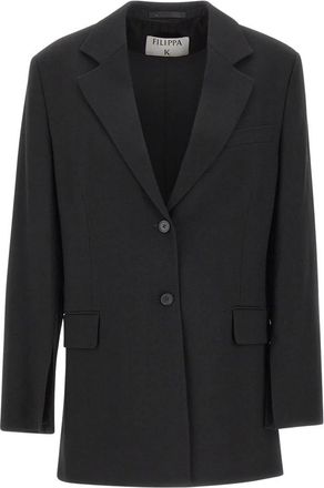 Filippa K Slit Blazer - Dames - Blazers - Zwart - L - Wol - Jassen