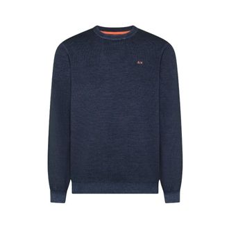 Sun 68 Truien & Vesten, Heren, Blauw, XL, Katoen, Ronde hals gebreid