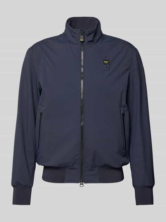 Blauer Jacke mit Label-Patches Modell Anson in Marine, Gr&ouml;&szlig;e XXXL