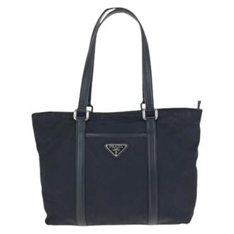 Prada Pre-owned Tote Bags, female, Black, Size: ONE SIZE Pre-owned Tessuto Saffiano 2way Tote Bag