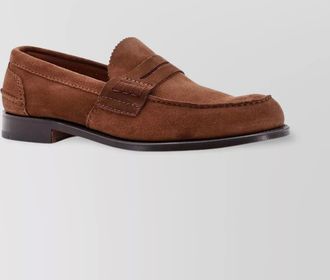 Churchs round toe suede loafer with stitch detailing