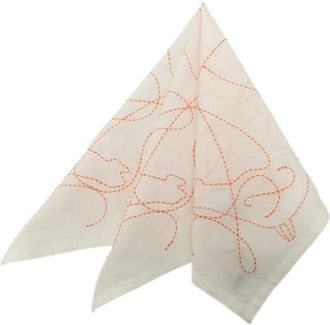 Hermès Pre-owned Scarves, female, White, Size: ONE SIZE Pre-owned Cotton Scarf