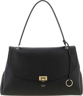 Ferragamo Black Sofia 2026 Large Shoulder Bag