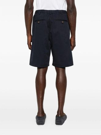 Myths Tailored Cotton-Tencel Shorts - Blue