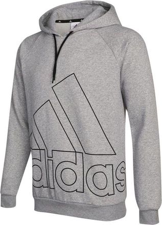 adidas Mens adidas Big Lo Hd Fl Large Logo Printing Fleece Lined Sports Knit Gray HB5091