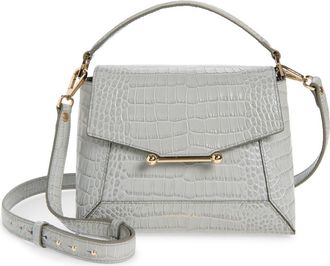 Strathberry Mosaic Croc Embossed Leather Top Handle Bag in Stone Grey at Nordstrom