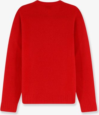 Alysi Womens Crewneck Merino-Cashmere Sweater Red Merino Wool