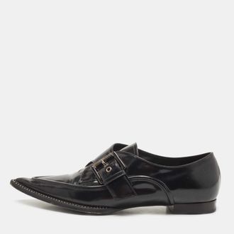 N&deg;21 N21 Black Leather Crystal Embellished Buckle Loafers