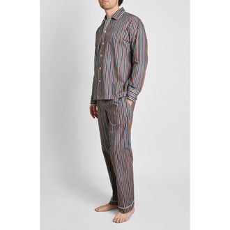 Sleepy Jones Henry Pajama Set in Woodblock Stripe at Nordstrom, Size X-Small