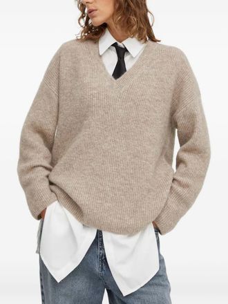 Gestuz Trui met V-hals - Beige