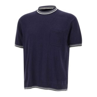 Paolo Pecora T-Shirts, male, Blue, Size: XL Paolo Pecora Sweaters Blue